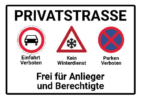 Frei f&uuml;r Anlieger Hinweis Schild smart kreativ informativ auffallend schilder selbst gestalten