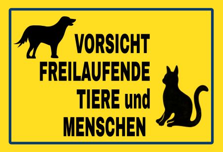 Freilaufende Tiere und Menschen Tiere Schild smart informativ auffallend schilder selbst gestalten