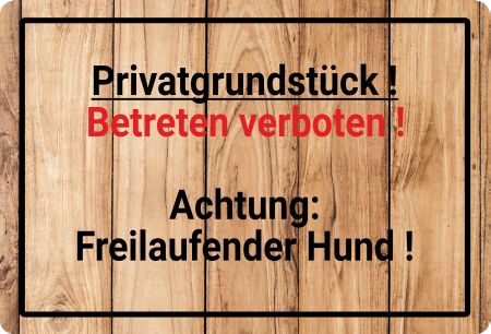 Freilaufender Hund! Hunde Schild kreativ spritzig informativ schilder selbst gestalten