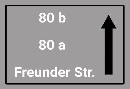 Freunder Straße 80a 80b Wegweiser Schild smart kreativ schilder selbst gestalten