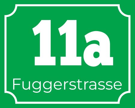 Fuggerstra&szlig;e 11a Strassen-Hausnummern Schild informativ auffallend schilder selbst gestalten