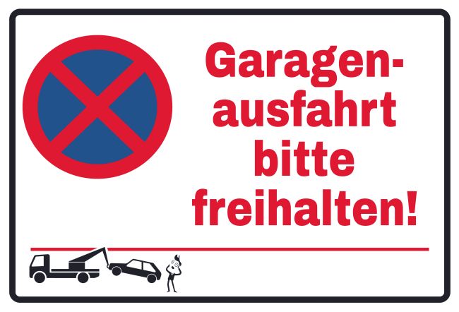 Garagenausfahrt Parken-Verkehr Schild smart auffallend nachdrücklich schilder selbst gestalten