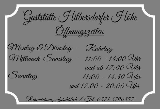 Gaststätte Hilbersdorfer Hütte Firma Schild informativ auffallend schilder selbst gestalten