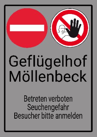 Geflügelhof Möllenbeck Firma Schild bunt kreativ schilder selbst gestalten