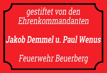 gestiftet von ... Hinweis Schild informativ auffallend schilder selbst gestalten