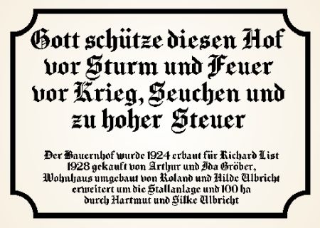 Gott schütze diesen Hof Hinweis Schild informativ auffallend schilder selbst gestalten