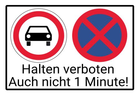 Halten verboten Parken-Verkehr Schild smart kreativ informativ schilder selbst gestalten