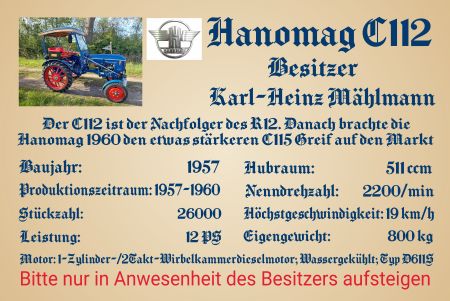 Hanomag C112 Privat-Pakete Schild smart spannend kreativ informativ auffallend schilder selbst gestalten