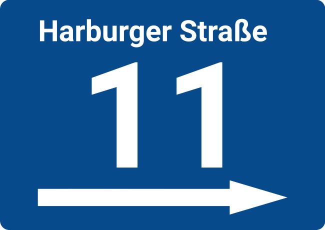 Harburger Straße Strassen-Hausnummern Schild smart informativ auffallend schilder selbst gestalten