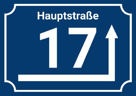 Hauptstra&szlig;e 17 Strassen-Hausnummern Schild smart schilder selbst gestalten