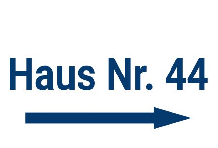 Haus Nr. 44 Strassen-Hausnummern Schild informativ auffallend schilder selbst gestalten