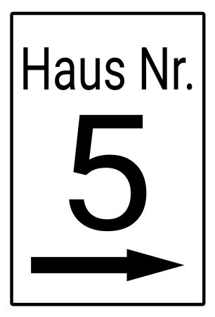 Haus Nr. 5 Strassen-Hausnummern Schild smart schilder selbst gestalten