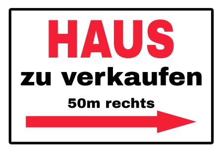 HAUS zu verkaufen Hinweis Schild smart schilder selbst gestalten