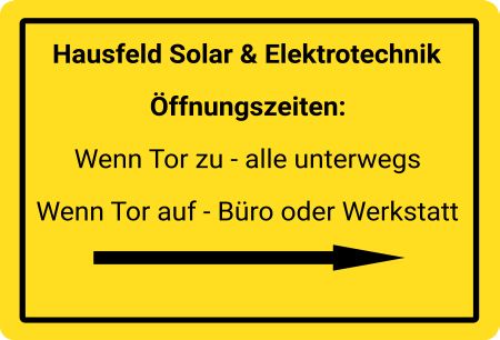 Hausfeld Solar Wegweiser Schild smart informativ auffallend schilder selbst gestalten