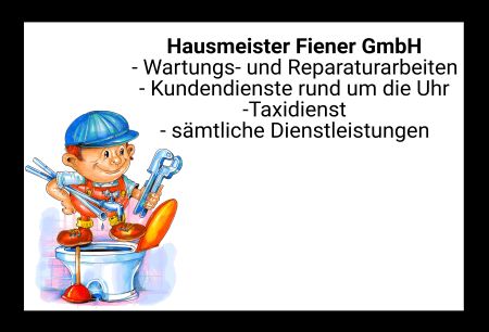 Hausmeister Fiener GmbH Firma Schild spannend informativ auffallend lustig schilder selbst gestalten
