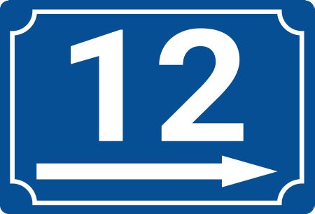 Hausnummer 12 Strassen-Hausnummern Schild informativ auffallend schilder selbst gestalten