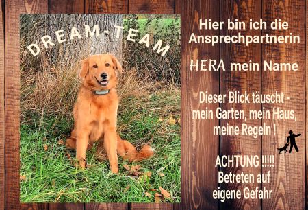 Hier bin ich die Ansprechpartnerin Hunde Schild smart kreativ spritzig schilder selbst gestalten