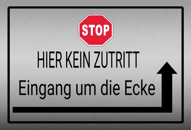 Hier kein Zutritt Wegweiser Schild bunt kreativ schilder selbst gestalten