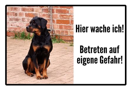 Hier wache ich! Hunde Schild smart kreativ schilder selbst gestalten