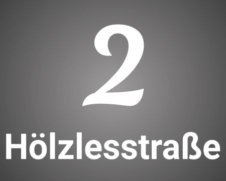 Hölzlesstraße 2 Strassen-Hausnummern Schild kreativ spritzig schilder selbst gestalten