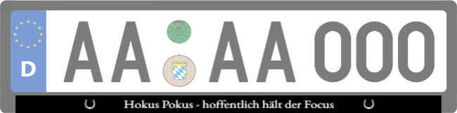 ...hoffentlich h&auml;lt der Focus Kennzeichenhalter Schild smart kreativ schilder selbst gestalten