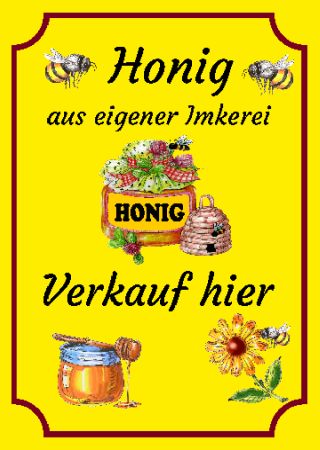 Honig aus eigener Imkerei Privat-Pakete Schild smart bunt kreativ schilder selbst gestalten