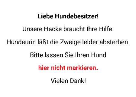 Hundeurin l&auml;&szlig;t Zweige absterben Hunde Schild informativ auffallend schilder selbst gestalten