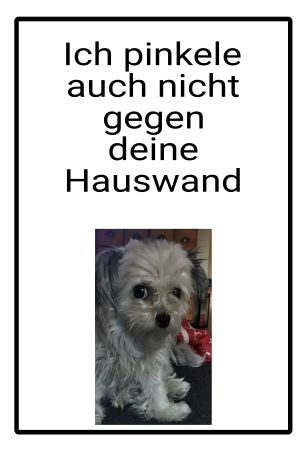 Ich pinkle auch nicht... Hunde Schild informativ auffallend schilder selbst gestalten