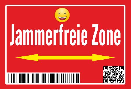 Jammerfreie Zone Privat-Pakete Schild smart kreativ spritzig informativ auffallend schilder selbst gestalten