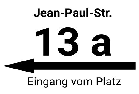 Jean-Paul-Straße 13a Strassen-Hausnummern Schild smart spritzig schilder selbst gestalten