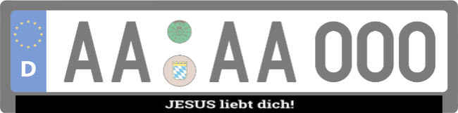 JESUS liebt dich! Kennzeichenhalter Schild smart auffallend schilder selbst gestalten