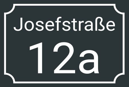 Josefstraße 12a Strassen-Hausnummern Schild informativ auffallend schilder selbst gestalten