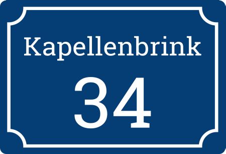 Kapellenbrink 34 Strassen-Hausnummern Schild informativ auffallend schilder selbst gestalten