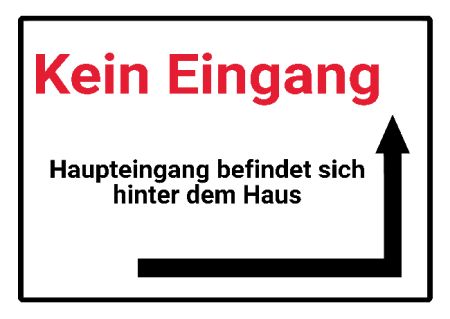 Kein Eingang Warnung-Zutrittverboten Schild smart spritzig schilder selbst gestalten