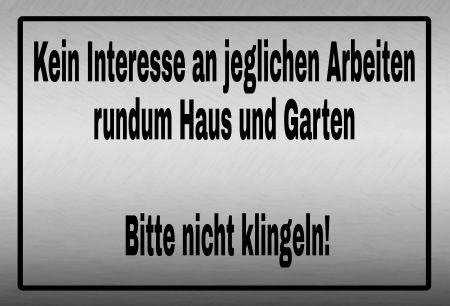 Kein Interesse Hinweis Schild informativ auffallend schilder selbst gestalten