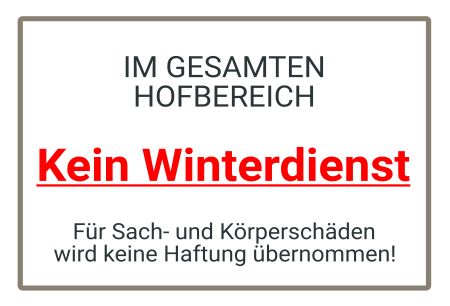 Kein Winterdienst Hinweis Schild informativ auffallend schilder selbst gestalten