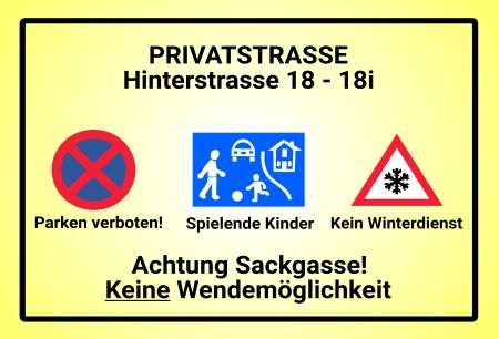 Keine Wendemöglichkeit Parken-Verkehr Schild bunt kreativ spritzig informativ auffallend schilder selbst gestalten