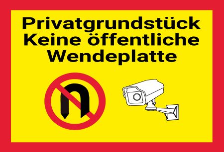 Keine Wendeplatte Parken-Verkehr Schild informativ auffallend nachdrücklich schilder selbst gestalten