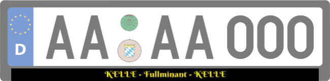 KELLE Fullminant Kennzeichenhalter Schild kreativ informativ auffallend schilder selbst gestalten