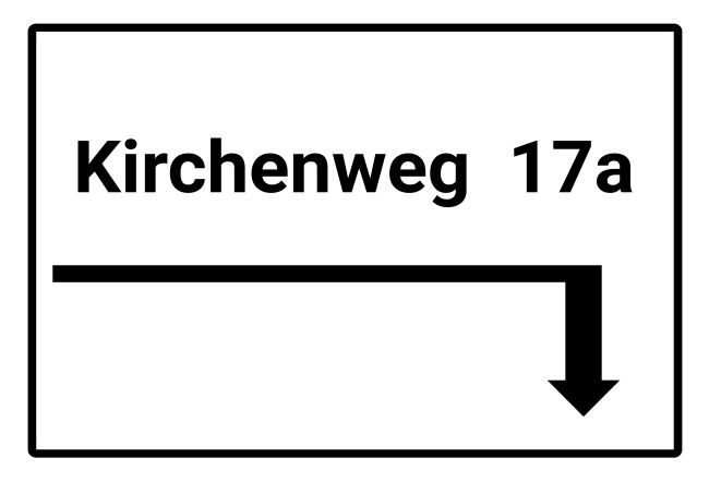 Kirchenweg 17a Wegweiser Schild smart spannend spritzig schilder selbst gestalten