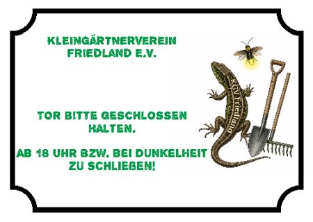 Kleingärtnerverein Friedland e.v. Firma Schild smart bunt kreativ schilder selbst gestalten