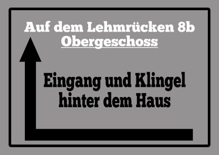 Klingel hinterm Haus Wegweiser Schild informativ auffallend schilder selbst gestalten