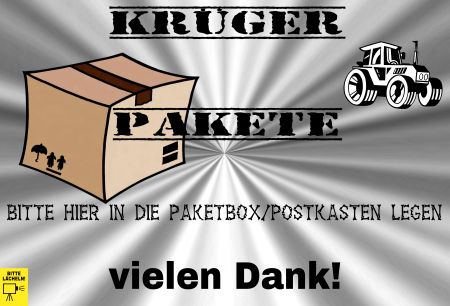 Krüger Pakete Privat-Pakete Schild smart spritzig schilder selbst gestalten