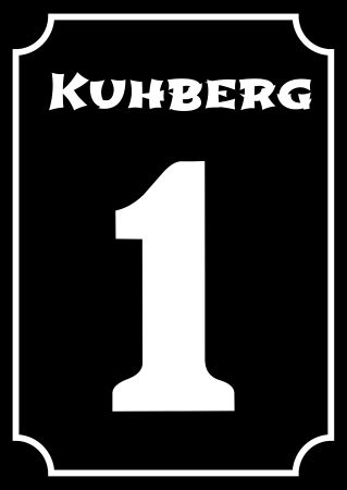 Kugberg 1 Strassen-Hausnummern Schild spritzig informativ auffallend schilder selbst gestalten