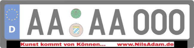 Kunst kommt von Können... Kennzeichenhalter Schild smart kreativ spritzig schilder selbst gestalten
