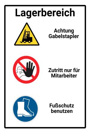 Lagerbereich Firma Schild smart spritzig schilder selbst gestalten