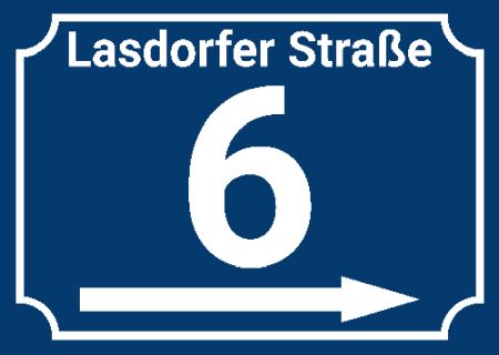 Lasdorfer Straße 6 Wegweiser Schild smart kreativ schilder selbst gestalten