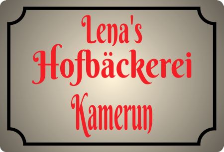 Lena's Hofbäckerei Kamerun Firma Schild bunt kreativ spritzig schilder selbst gestalten