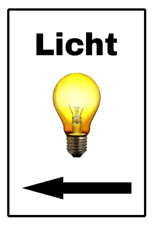 Licht Wegweiser Schild smart spritzig schilder selbst gestalten