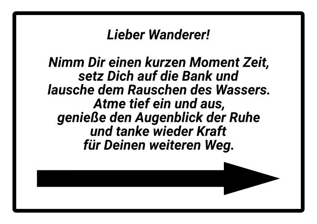 Lieber Wanderer! Sprüche Schild informativ schilder selbst gestalten